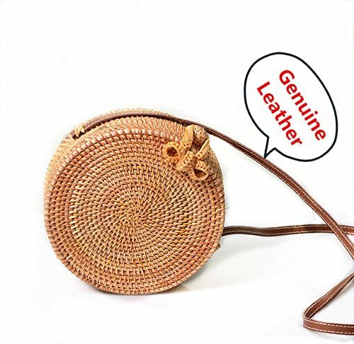 Round Straw Bags Women Summer Rattan Bag Handmade Woven Beach Cross Body Bag Circle Bohemia Handbag Bali