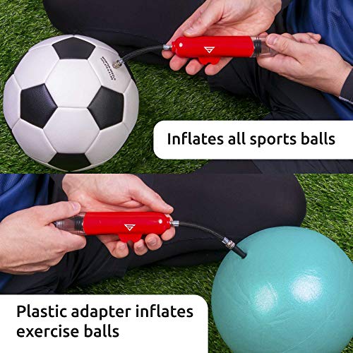 Sports Stable Dual Action Ball Pump Comes with 5 Standard Needles and 2 Plastic Yoga Ball Adaptors for Your Football, Basketball, Soccerball, Pilates Ball, Volleyball, Handball, Yoga Ball - Thumbnail 4