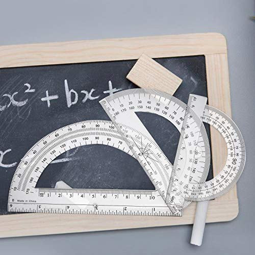 Yizerel 3 Pack Protractor Set, Professional & Precision Plastic Clear Protractors for School Supplies, Office Supplies, Geometry, Math, Drafting, Drawing, Measuring (Pack of 3)