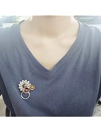 NOUMANDA - Broche y brazalete magnético para gafas de sol, diseño de girasol, color dorado envejecido y cobre