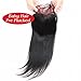BeiKaShang 4x4 Straight Lace Closure with Bleached Knots Baby Hair Natural Hairline Brazilian Virgin Human Hair Closure Hair Natural Color