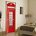 Fymural 3D Telephone Booth Door Wall Mural Wallpaper Stickers Vinyl Removable Decals for Kid Baby Room Decoration 30.3x78.7