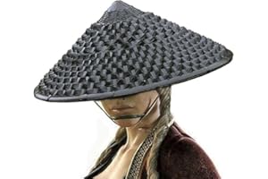 zonzxcv Bamboo Samurai Hat Handmade Pineapple Cone Hat Dress up Props Black