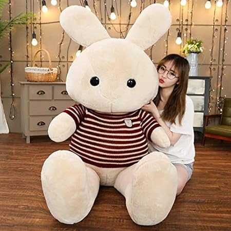 Amazon ウサギ ぬいぐるみ 特大 うさぎ 抱き枕 可愛い 大きい ぬいぐるみ クリスマス 誕生日プレゼント カーキ 180cm ぬいぐるみ おもちゃ