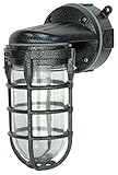 Woods L1707SVBLK Traditional 100W Incandescent Weather Industrial Light, Wall Mount, Hammered Black (Tools &amp; Home Improvement)