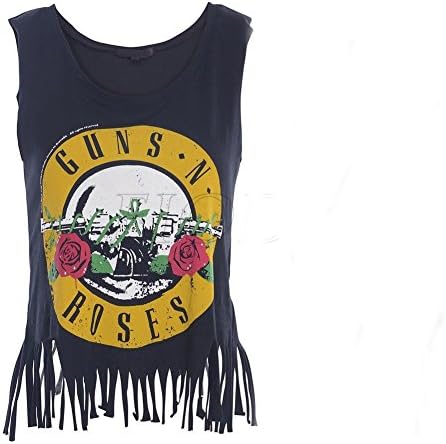Happylife Women GUNS And Roses Print Sleeveless Vest Tee Blouse Casual Crop Tops T-Shirt. (XS)