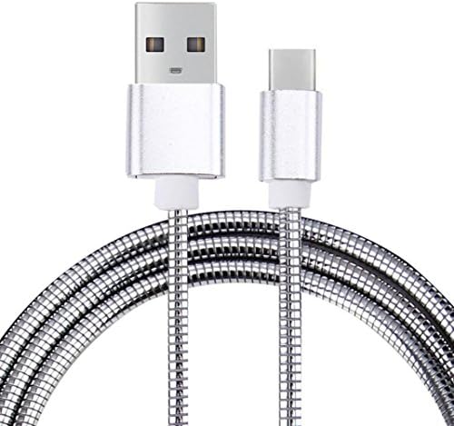 USB-C USB 3.1 Type C Soft Metal Data Charge Charging Cable for ZTE Zmax Pro Z981/Oneplus Three and other devices with USB3.1 type C port (Silver)