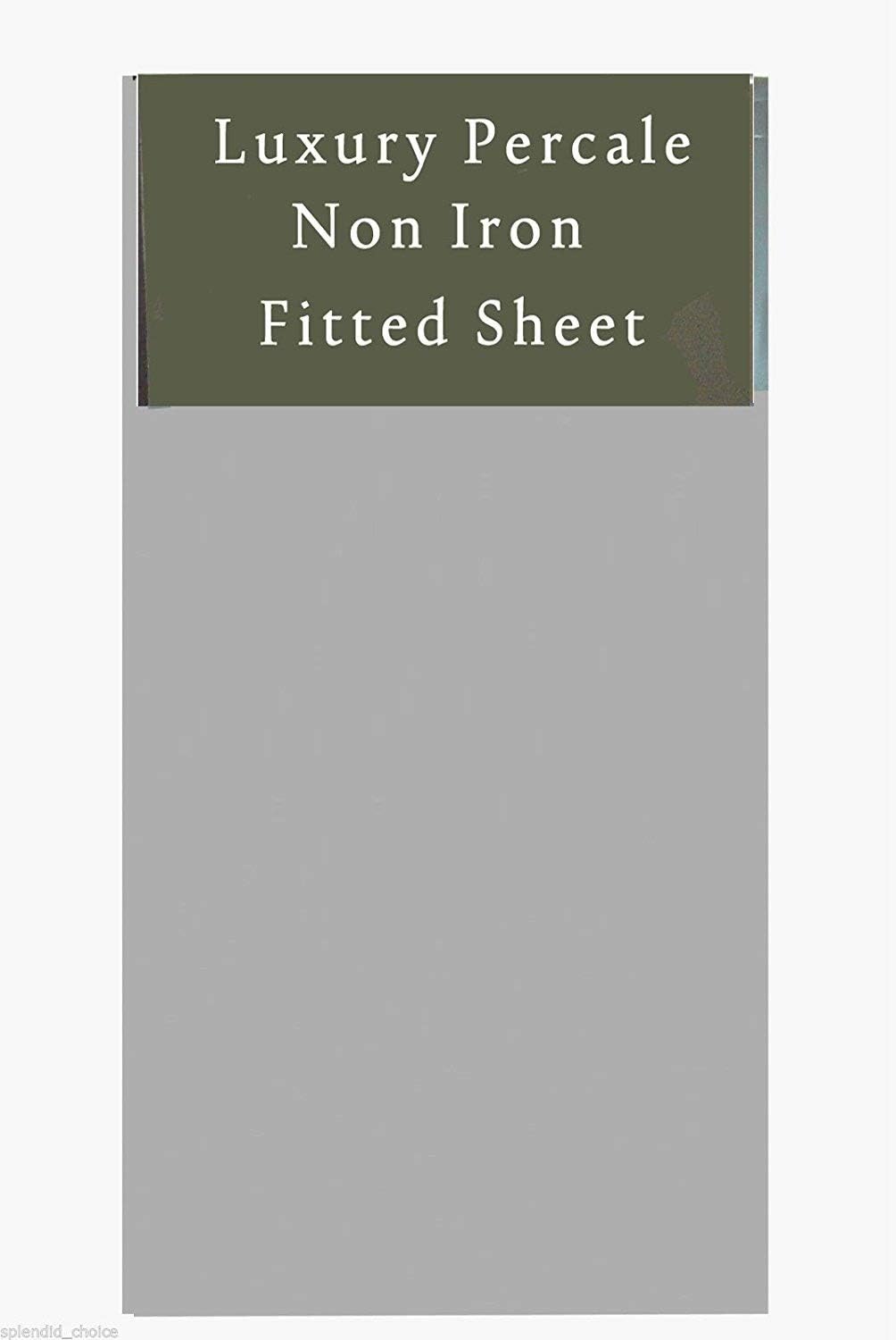 Sapphire CollectionLuxury Percale Non Iron Silver Fitted Sheet Size (Double)