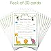 Papery Pop 30 Baby Shower Prediction and Advice Cards, Boy or Girl - Baby Shower Games Decorations Activities Supplies Invitations - Safari Jungle Zoo Animals