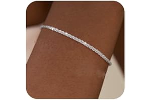 QLKILYR Silver Link Bracelets for Women, Dainty Silver Plated Trendy Minimalist Small Bracelet Jewelry Gifts