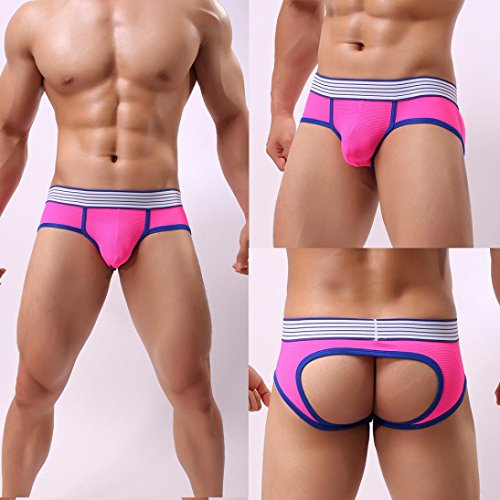 5 PCS Mens Underwear,Leedford Hollow Out Low-Rise Bulge Pouch Soft Brief Underpants (M, multicolored)