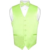 Vesuvio Napoli Men's Dress Vest & BowTie Solid SILVER GRAY Color Bow Tie Set for Suit or Tuxedo