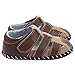 Baby Boys Girls Genuine Leather Soft Bottom Sandals First Walkers Shoes (12.5cm(12-18months), Brown)