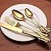 16-Piece Gold Flatware Silverware Set,Heavy Duty Stainless Steel Flatware Service for 4,Cutlery Include Knife/Fork/Spoon/Coffee Spoon,Mirror Polished, Dishwasher Safety