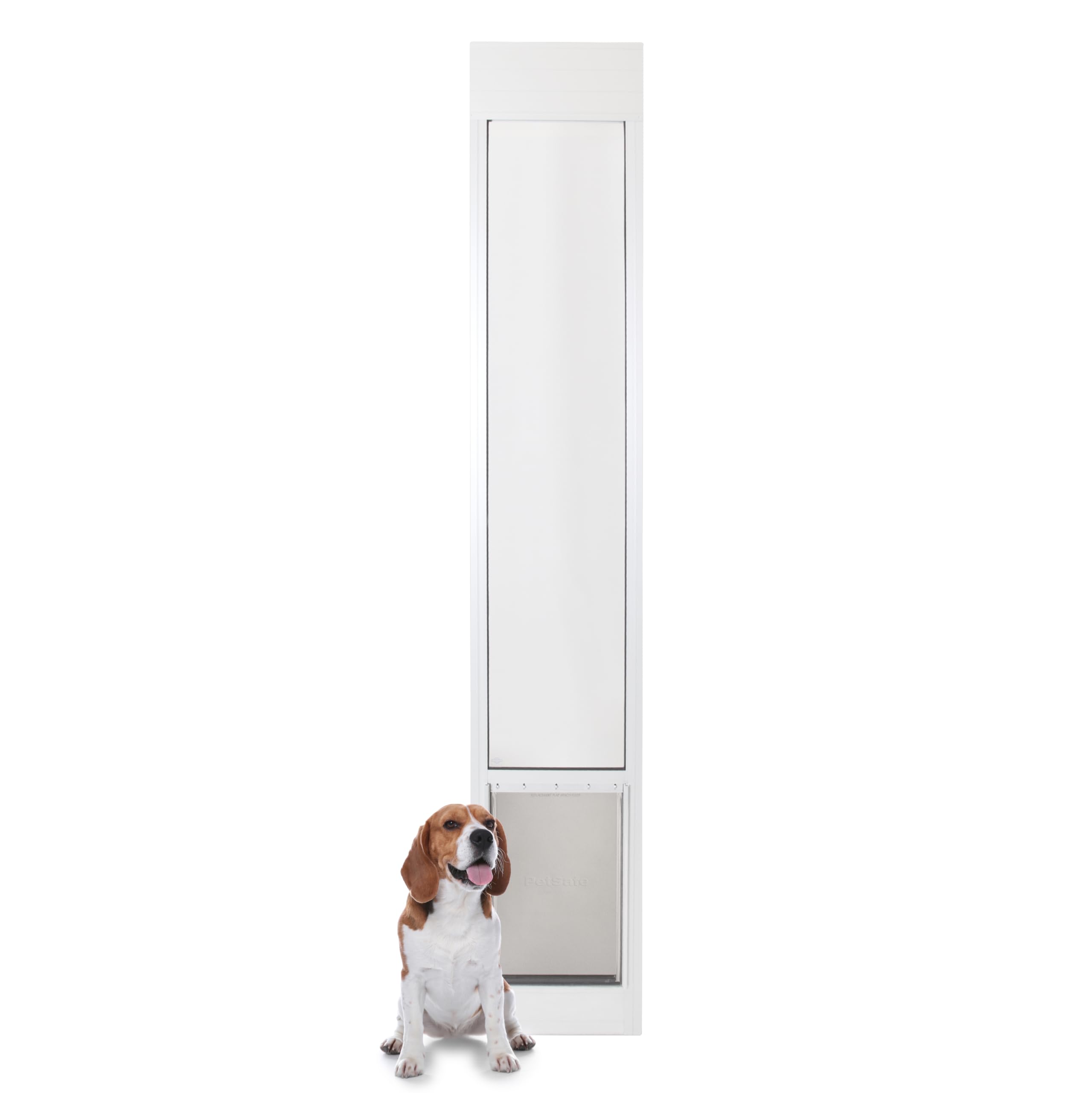 Photo 1 of **MISSING INSTALLATION ACCESSORIES **PetSafe Sliding Glass Pet Door - No-Cut DIY Install Doggy Door for Renters - Aluminum Frame - Adjustable Height 91 7/16" to 96" - Ideal for Large Dogs Up to 100 lb - White