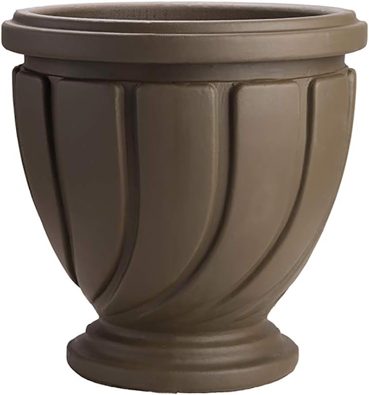 Novelty Spiral Urn Planter, Brown, 22-Inch