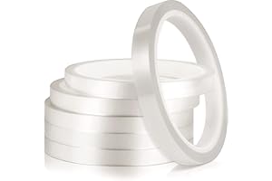 YGAOHF Clear Heat Tape for Sublimation - 6 Rolls Transparent High Temperature Heat Transfer Tape, No Residue Heat Press Tape for Electronics Printing Circuit Board Vinyl, 10 mm x 33 m(108 ft)