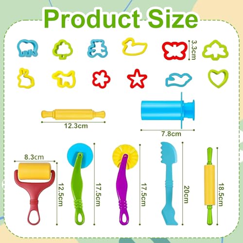 SZSMW 23 Piece Modelling Clay Accessories – Suitable for Early Learning Families, Kindergartens and Kindergartens