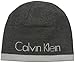 Calvin Klein Men's Reversible Logo Beanie with Contrast Edge, Charcoal, One Size