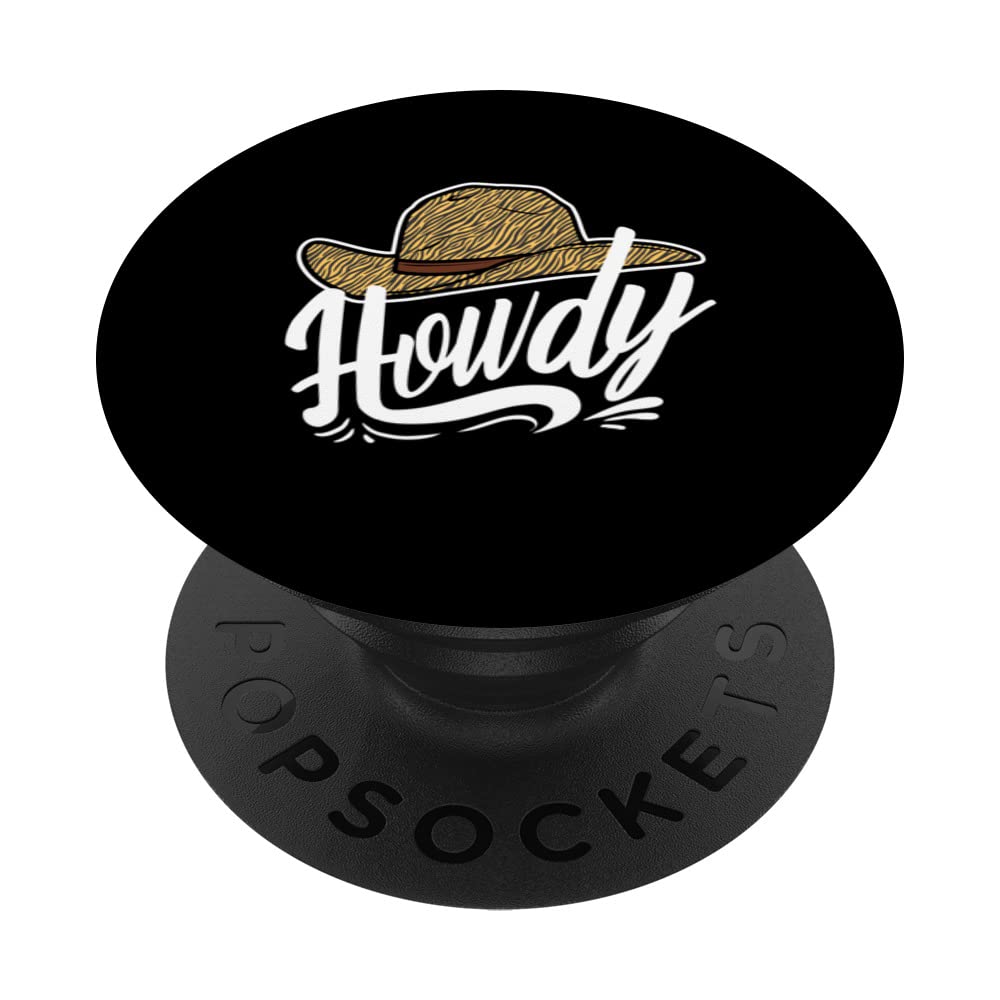 Howdy Cowgirl Cowboy Hat Western Lover Rodeo PopSockets Swappable PopGrip