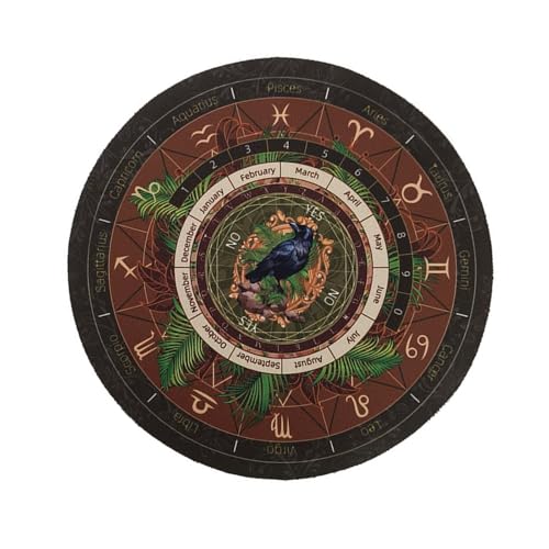 Fuhiueos Divination Board with Crystal Dowsing Divination Necklace Rubber Divination Board Metaphysical Dowsing Board