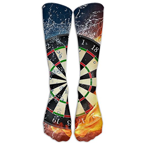 Darts Game Dartboard Unisex Athletic Protective Elastic Stocking Crew Knee High Tube Socks