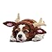 Zoo Snoods Reindeer Costume - Deer Antler Knit Dog Snood Wrap for Pets, Warm Neck Ear Cover Protection for Halloween and Winter (Medium)