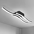 EDISLIVE Modern Dimmable LED Ceiling Light Curved 3 Light 22.5 in Minimalist Flush Mount Ceiling Light Fixture Lamp for Bedroom Foyer Kitchen 6000K 18W Black