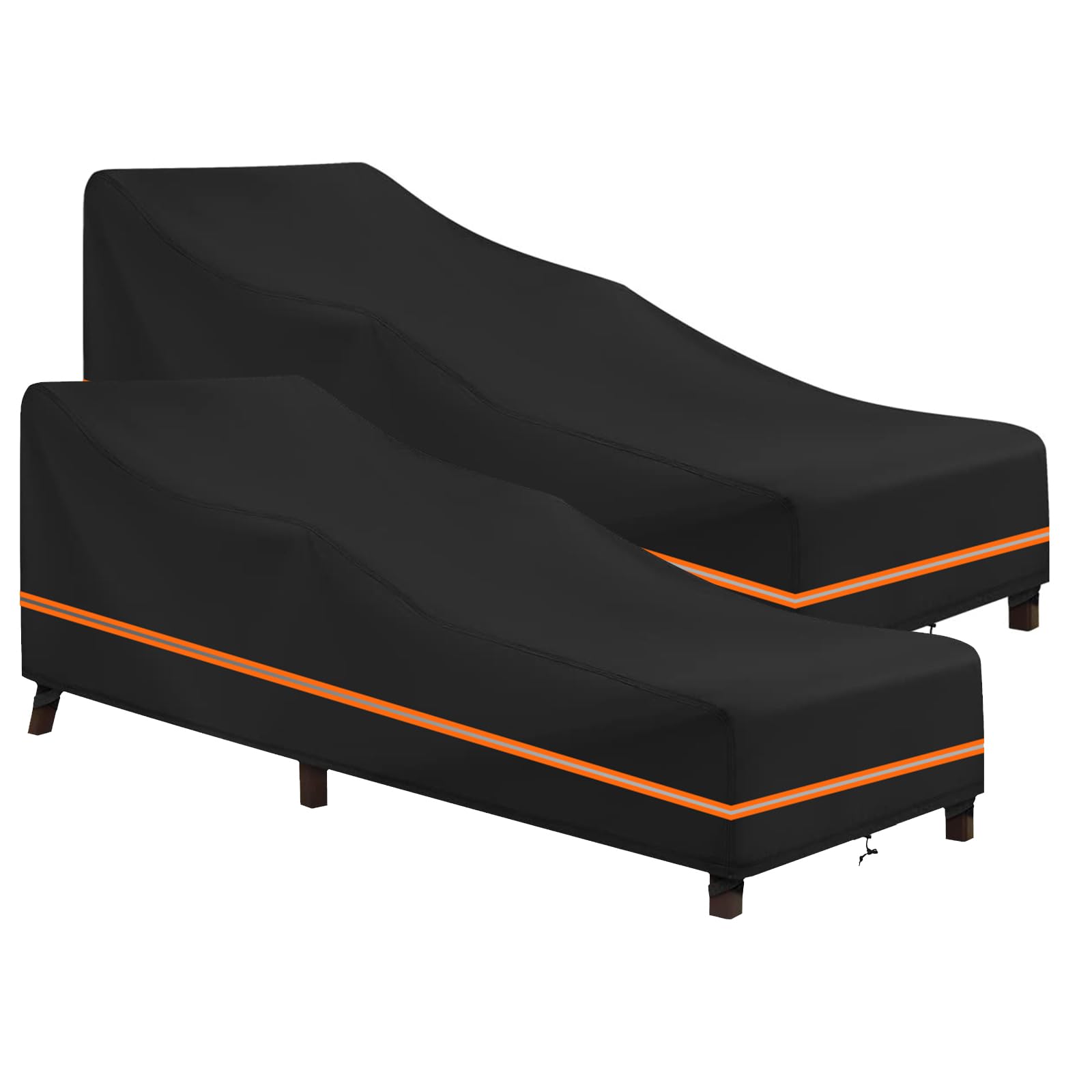 LCGOD Sun Lounger Covers 2Pcs,Sunbed Covers waterproof,garden Lounger Covers Windproof Anti-UV Heavy Duty 600D Oxford Fabric with Reflective Strip (200 x 75 x 40 / 70cm)