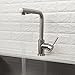 Lordear Modern Style Stainless Steel Bar Sink Faucet, Single Handle Pull Out with Sprayer Wet Bar Brushed Nickel Kitchen Faucet