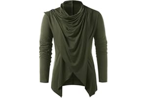 Asymmetrical Casual Cardigan for Men Featuring Long Sleeves and Open Front