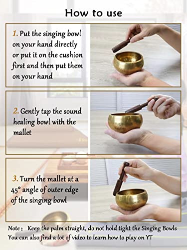 Agsnilove Tibetan Singing Bowl Sound Healing Bowls 3.75\