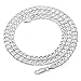 Men's 5.2mm Thick 925 Sterling Silver Beveled Cuban Link Curb Chain, 24