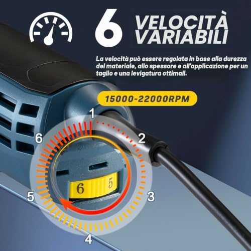 Enventor 300W Oscillating Multifunction Tool 15000-22000 OPM 6 Speed Variable Oscillating Angle 3° Auxiliary Handle with 17 Accessories for Cutting, Sanding and Scraping