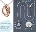 Leafael Wish Stone Pendant Necklace with Blue Zircon Birthstone Crystal for December, 18K Rose Gold Plated, 18