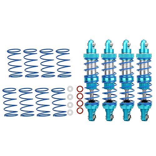 Tbest RC Shock Absorber Damper, 4pcs Metal Shock Damper with Spare Springs Universal for TRX4 SCX10 D90 1/10 RC Crawler(70mm)