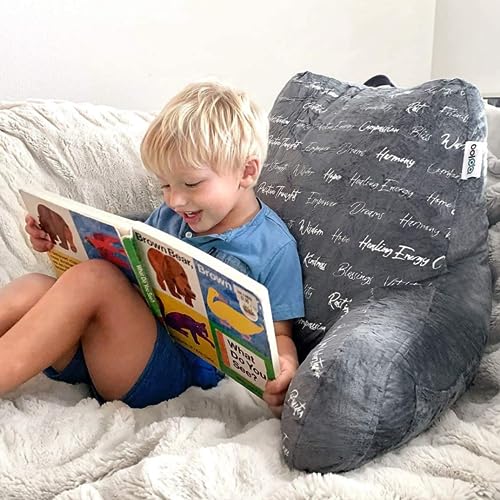 MYOOLOO Gratitude Reading Study Pillow Bed Wedge with Arms and Pockets