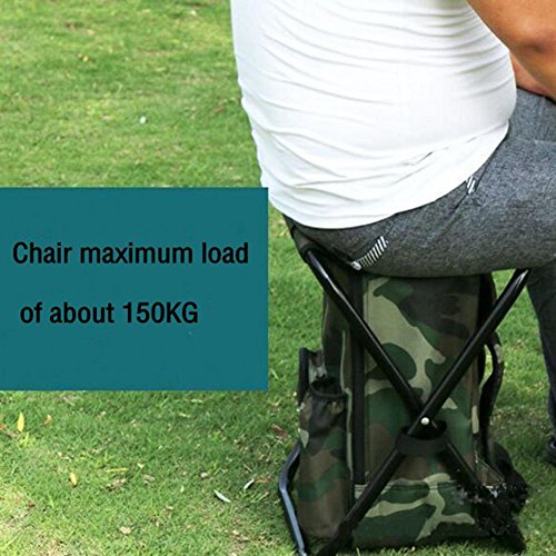 Purebesi Sac à Dos Tabouret Chaise Avec Refroidisseur Sac Pique-nique Isotherme Portable Pliable Sac à Dos Tabouret…