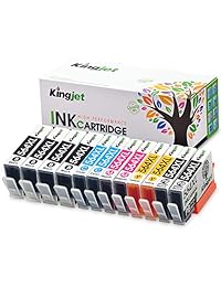 Kingjet 564XL - Cartucho de tinta para Photosmart 7510 7515 7520 7525 B8550 C6380 D5460 D7560 C309a (2 juegos + 2 grandes), color negro