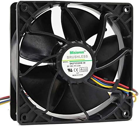 YuFLangel 120mm X 120mm X 38mm 12V DC Cooling Fan Long Life Sleeve Bearing Computer Case Fan (Color : Black, Size : 12V)