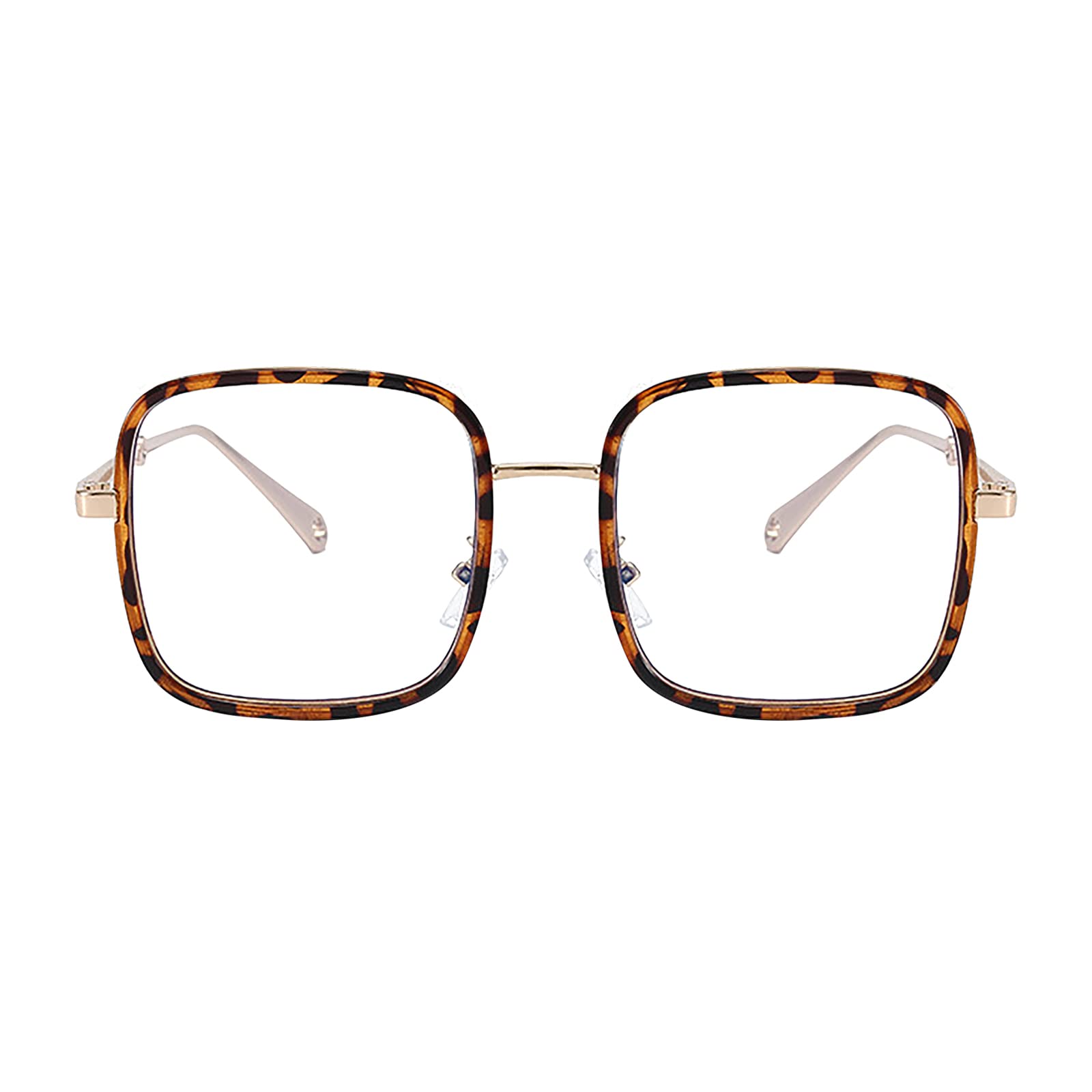 KAEOISFU Oversized Square Metal Reading Glasses for Men&Women,Blue Light Blocking Compuer Reader, Extra Large Readers Eyewear