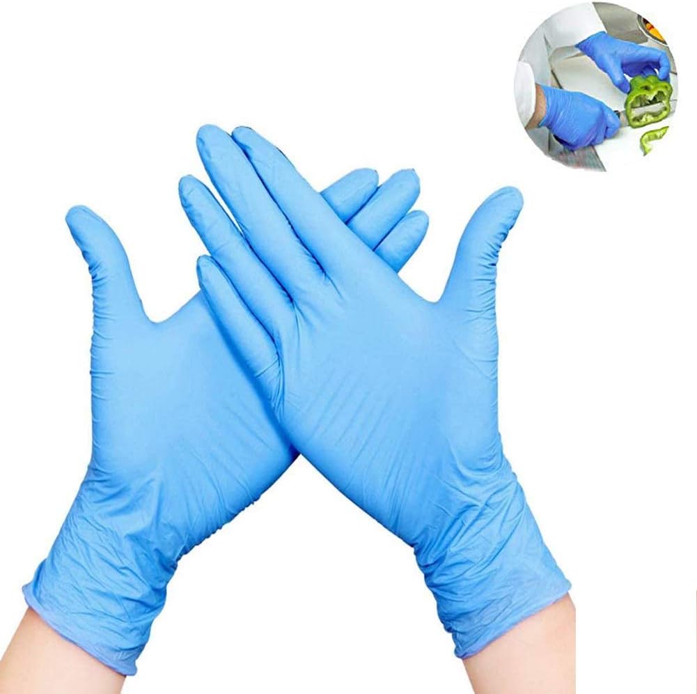 Amapower 50PCS Nitrile Gloves,Disposable Cleaning Gloves,Kitchen & Dining Free Cleaning Supplies(M,Blue)