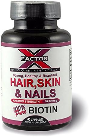 Biotin Dietary Supplement Capsule - The Best Vitamin for Hair Growth, Stronger Nails, Softer Skin, Nerve Health & Metabolic Booster. Made With Pure Biotin & Calcium 60 Capsules Max Strength 10,000mcg