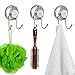 SANNO Double Hooks Suction Cups Vacuum Hook for Flat Smooth Wall Surface Towel Robe Bathroom Kitchen Shower Bath Coat,NeverRust Stainless Steel (2 Pack)