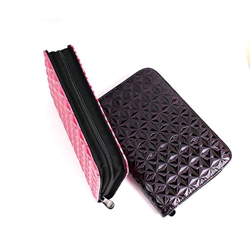 SMITH CHU Hair Shear Scissors Bag Holder - Barber Pouch Cases for Hairdressers - Salon Tools Holster Diamond Quilted Pattern Bag (pink)