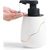 BosilunLife Automatic Soap Dispenser Bathroom - Liquid Hand Free Dispenser Smart Electric Lotion Soap Dispenser Touchless with Waterproof Pump Rechargeable Dish Soap Dispenser Ceramic White, 17oz