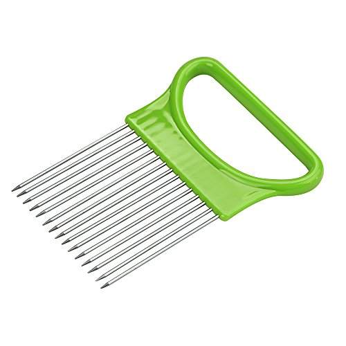 Fruit Vegetable Onion Tomato Holder Slicer Cutting Kitchen Favor Slicing Cutter Slicers (Green) - Thumbnail 4
