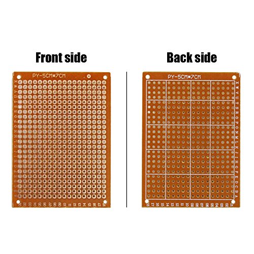 Copper Perfboard 20 PCS Paper Composite PCB Boards (5 cm x 7 cm) Universal Breadboard Single Sided Printed Circuit Board for Prototyping and Electronic Making