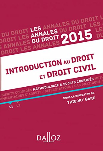 Introduction au droit et droit civil, 2015