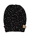 NYFASHION101 Oversized Baggy Slouchy Thick Winter Beanie Hat, Confetti Black